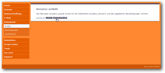 User mit DB verlinkt