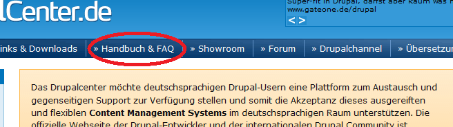 Link zum Handbuch auf Drupalcenter.de Link zum Handbuch auf Drupalcenter.de