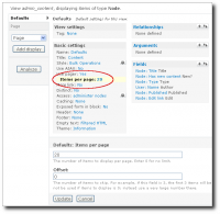 Views - items per page